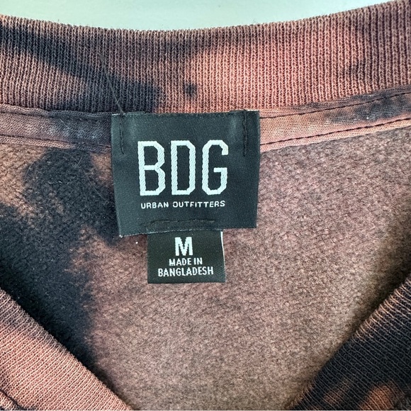 BDG Black and Brown Tie Dye Cropped Sweatshirt Relaxed Fit Size Medium - Picture 8 of 12
